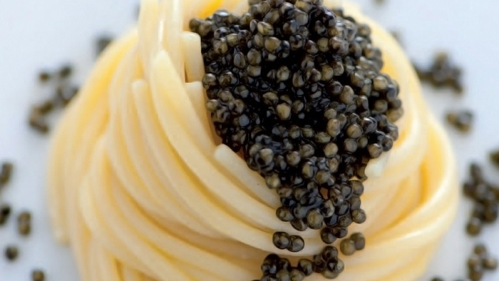 pasta and caviar